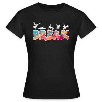 Breakdance Bboy Bgirl HipHop - Frauen T-Shirt - Schwarz - Vorne - AI Model Female 172 dark (172cm)