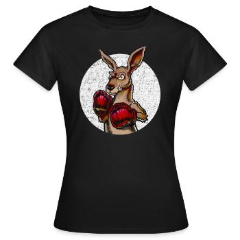 Boxer Kangourou pour les arts martiaux - T-shirt Femme - noir - Devant - AI Model Female 172 dark (172cm)