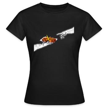 La saucisse au curry divin - T-shirt Femme - noir - Devant - AI Model Female 172 dark (172cm)