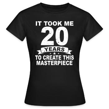 20 ans anniversaire anniversaire 20 anniversaire cadeau 20 ans - T-shirt Femme - noir - Devant - AI Model Female 172 dark (172cm)