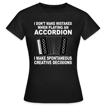 Accordéon accordéon accordéon jouer accordéon accordéon - T-shirt Femme - noir - Devant - AI Model Female 172 dark (172cm)