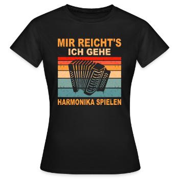 Harmonikaspieler Geschenk Ziehharmonika Volksmusik - Frauen T-Shirt - Schwarz - Vorne - AI Model Female 172 dark (172cm)