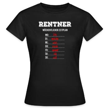 Renteneintritt und Ruhestand Zeitplan - Rentnerin - Frauen T-Shirt - Schwarz - Vorne - AI Model Female 172 dark (172cm)