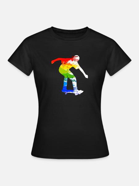 Skateboard Skaters Colorful | Skating Gift - Women's T-Shirt - black