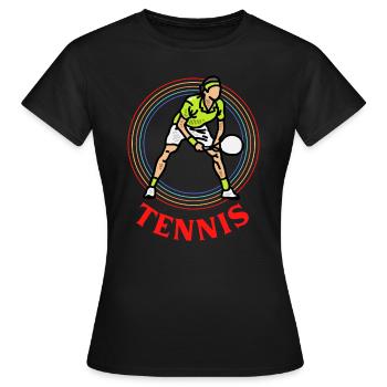 Tennis - T-shirt Femme - noir - Devant - AI Model Female 172 dark (172cm)