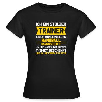 Handball Trainer Coach Handballer Sport Geschenk - Frauen T-Shirt - Schwarz - Vorne - AI Model Female 172 dark (172cm)