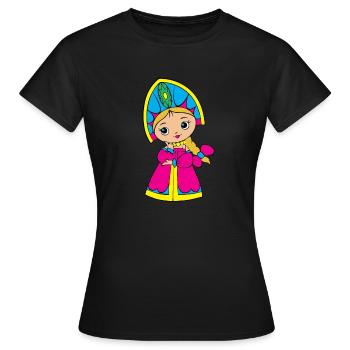 Matrjoschka Puppen Russische Geschenke - Frauen T-Shirt - Schwarz - Vorne - AI Model Female 172 dark (172cm)