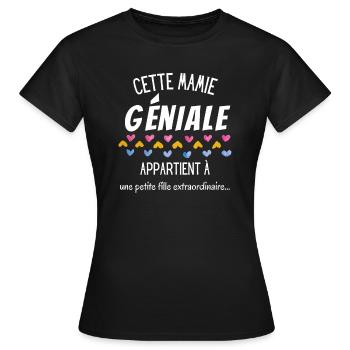 Mamie géniale petite fille formidable-Grand mère - T-shirt Femme - noir - Devant - AI Model Female 172 dark (172cm)