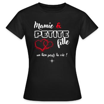 Cadeau Super mamie et petite fille-Grand mère mamy - T-shirt Femme - noir - Devant - AI Model Female 172 dark (172cm)