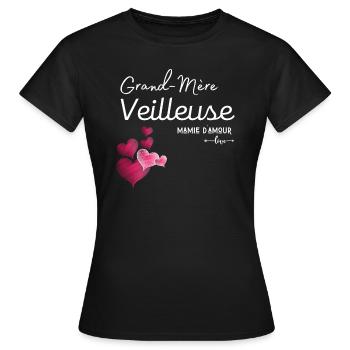Grand mère merveilleuse cadeau mamie personnalisé - T-shirt Femme - noir - Devant - AI Model Female 172 dark (172cm)