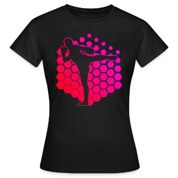 Muay Thai Boxe Thaï Hommes Boxe Thaï Boxeur Thaï - T-shirt Femme - noir - Devant - AI Model Female 172 dark (172cm)
