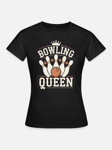 Bowling Queen Bowler - Frauen T-Shirt - Schwarz