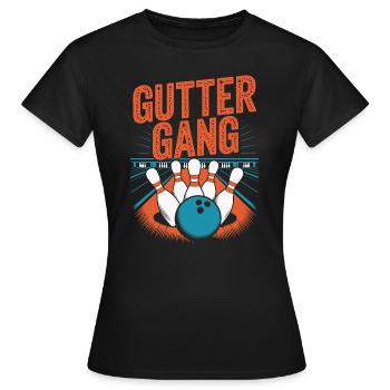 Gutter Gang Bowling - Women's T-Shirt - black - Front - AI Model Female 172 dark (172cm)