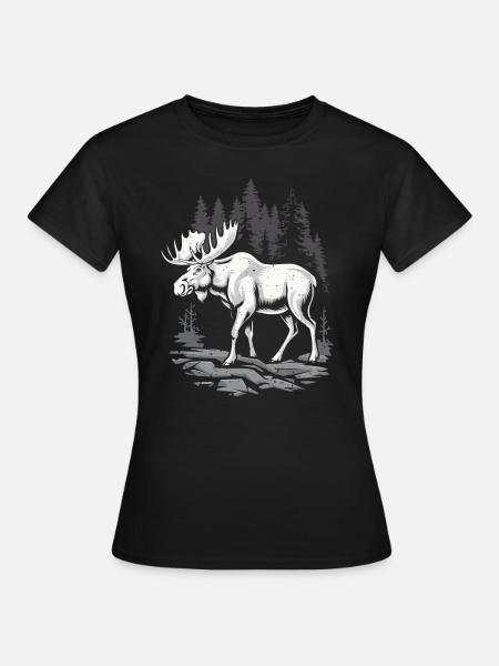 Elch - Frauen T-Shirt - Schwarz