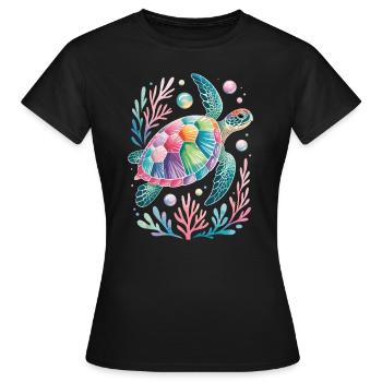 Wasserschildkröte Meeresbewohner Schildkröte - Frauen T-Shirt - Schwarz - Vorne - AI Model Female 172 dark (172cm)