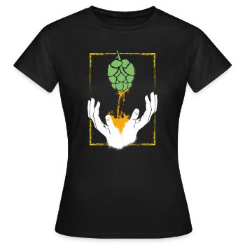 Craft Beer Hops Hobby Brasseur Maître brasseur Religion - T-shirt Femme - noir - Devant - AI Model Female 172 dark (172cm)
