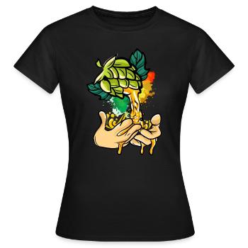 Craft Bier Houblon Malt Brasseurs amateurs Maître brasseurs - T-shirt Femme - noir - Devant - AI Model Female 172 dark (172cm)
