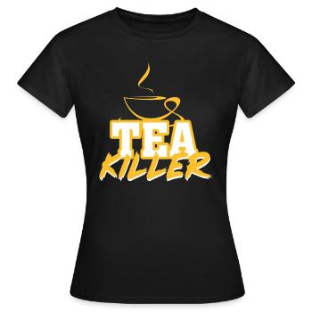 Buveur de thé - T-shirt Femme - noir - Devant - AI Model Female 172 dark (172cm)