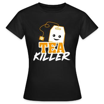 Buveur de thé - T-shirt Femme - noir - Devant - AI Model Female 172 dark (172cm)