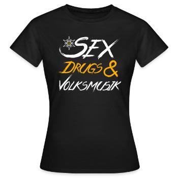 Volksmusik - Frauen T-Shirt - Schwarz - Vorne - AI Model Female 172 dark (172cm)