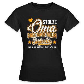 Geschenk für Oma von Enkel - Frauen T-Shirt - Schwarz - Vorne - AI Model Female 172 dark (172cm)