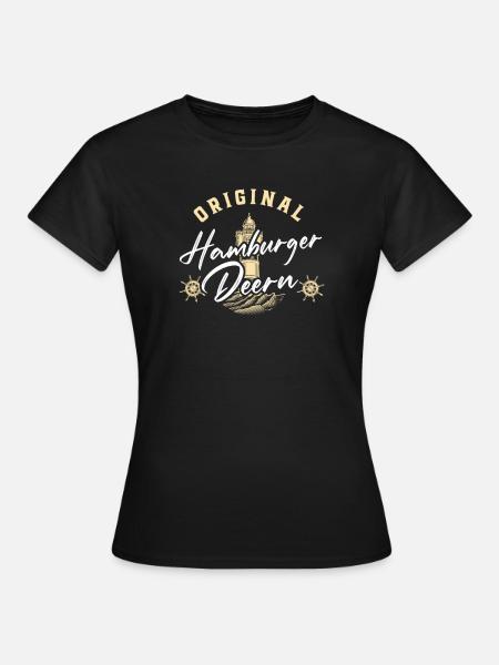 Geschenkidee Hamburger Deern - Frauen T-Shirt - Schwarz