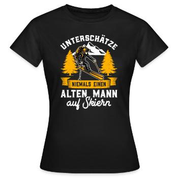 Skiurlaub - Frauen T-Shirt - Schwarz - Vorne - AI Model Female 172 dark (172cm)