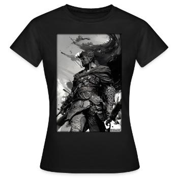 Warrior Sword Vintage Noir Blanc 3 - T-shirt Femme - noir - Devant - AI Model Female 172 dark (172cm)