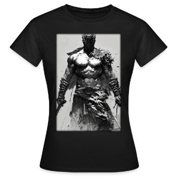 Krieger Schwert Vintage Schwarz Weiß 4 - Frauen T-Shirt - Schwarz - Vorne - AI Model Female 172 dark (172cm)