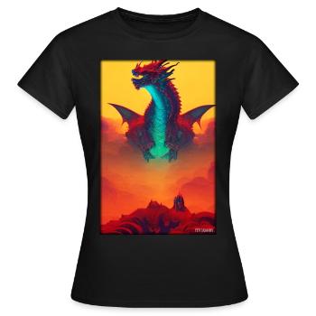 Drache Kreatur Fantasie - Frauen T-Shirt - Schwarz - Vorne - AI Model Female 172 dark (172cm)