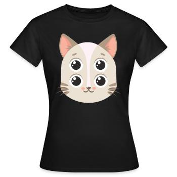 Creepy cat with 4 eyes Confusing - Women's T-Shirt - black - Front - AI Model Female 172 dark (172cm)