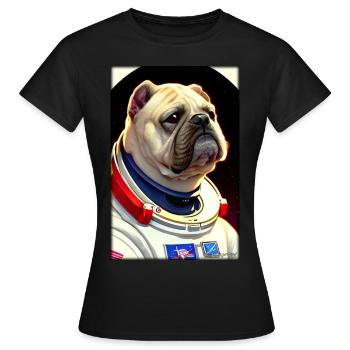 Dog Pet Astronaut Future Sci-Fi Technology - T-shirt Femme - noir - Devant - AI Model Female 172 dark (172cm)