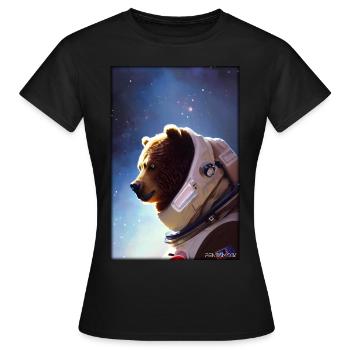 Bear Wildlife Astronaut Future Sci-Fi Technology - T-shirt Femme - noir - Devant - AI Model Female 172 dark (172cm)