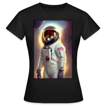 Fox Wildlife Astronaut Future Sci-Fi Technology - T-shirt Femme - noir - Devant - AI Model Female 172 dark (172cm)