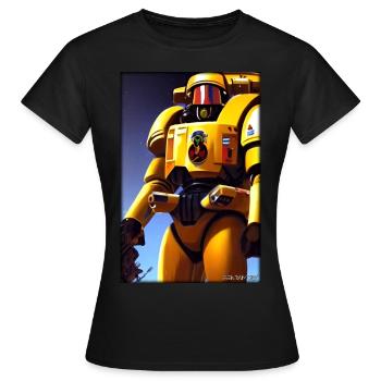 Kampfbot Roboter Supersoldat Maschine Krieger - Frauen T-Shirt - Schwarz - Vorne - AI Model Female 172 dark (172cm)