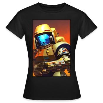 Kampfbot Robot Super Soldat Machine Guerrier - T-shirt Femme - noir - Devant - AI Model Female 172 dark (172cm)