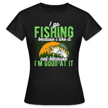 Angler Hobby Angler Fischer - T-shirt Femme - noir - Devant - AI Model Female 172 dark (172cm)