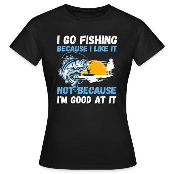 Angler Hobby Angler Fischer - T-shirt Femme - noir - Devant - AI Model Female 172 dark (172cm)