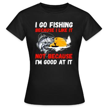 Angler Hobby Angler Fischer - T-shirt Femme - noir - Devant - AI Model Female 172 dark (172cm)