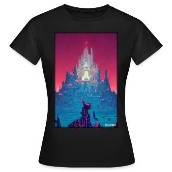 Schloss Burg Festung Architektur Landschaft - Frauen T-Shirt - Schwarz - Vorne - AI Model Female 172 dark (172cm)