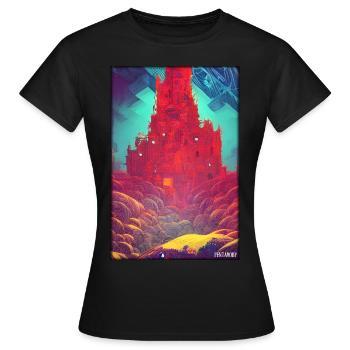 Schloss Burg Festung Architektur Landschaft - Frauen T-Shirt - Schwarz - Vorne - AI Model Female 172 dark (172cm)