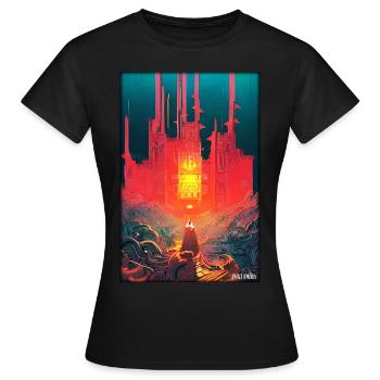 Schloss Burg Festung Architektur Landschaft - Frauen T-Shirt - Schwarz - Vorne - AI Model Female 172 dark (172cm)