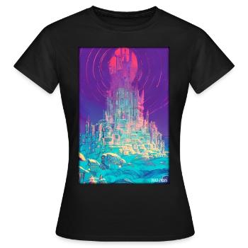 Schloss Burg Festung Architektur Landschaft - Frauen T-Shirt - Schwarz - Vorne - AI Model Female 172 dark (172cm)