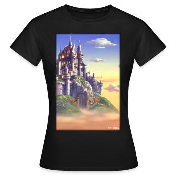 Schloss Burg Festung Architektur Landschaft - Frauen T-Shirt - Schwarz - Vorne - AI Model Female 172 dark (172cm)