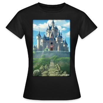 Schloss Burg Festung Architektur Landschaft - Frauen T-Shirt - Schwarz - Vorne - AI Model Female 172 dark (172cm)