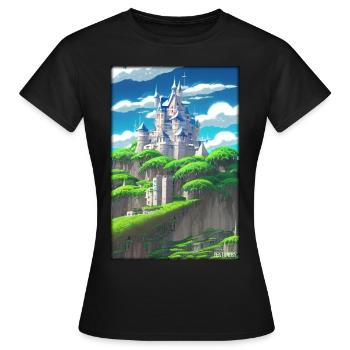 Schloss Burg Festung Architektur Landschaft - Frauen T-Shirt - Schwarz - Vorne - AI Model Female 172 dark (172cm)