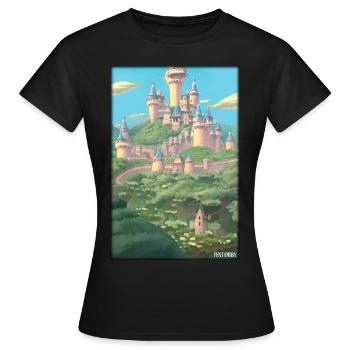 Schloss Burg Festung Architektur Landschaft - Frauen T-Shirt - Schwarz - Vorne - AI Model Female 172 dark (172cm)