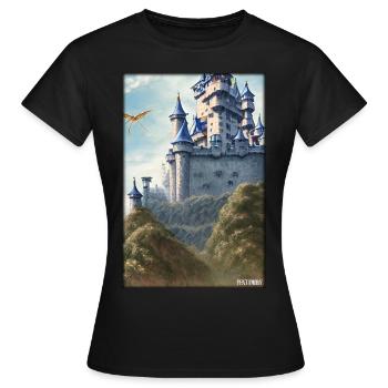 Schloss Burg Festung Architektur Landschaft - Frauen T-Shirt - Schwarz - Vorne - AI Model Female 172 dark (172cm)