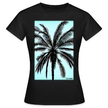 Palm Beach Holiday Summer Sun Sea Travel Holidays - T-shirt Femme - noir - Devant - AI Model Female 172 dark (172cm)