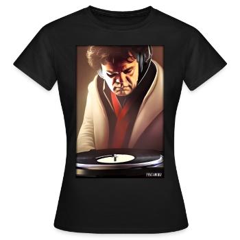 Ludwig van Beethoven DJ Headphones Music Party - Women's T-Shirt - black - Front - AI Model Female 172 dark (172cm)